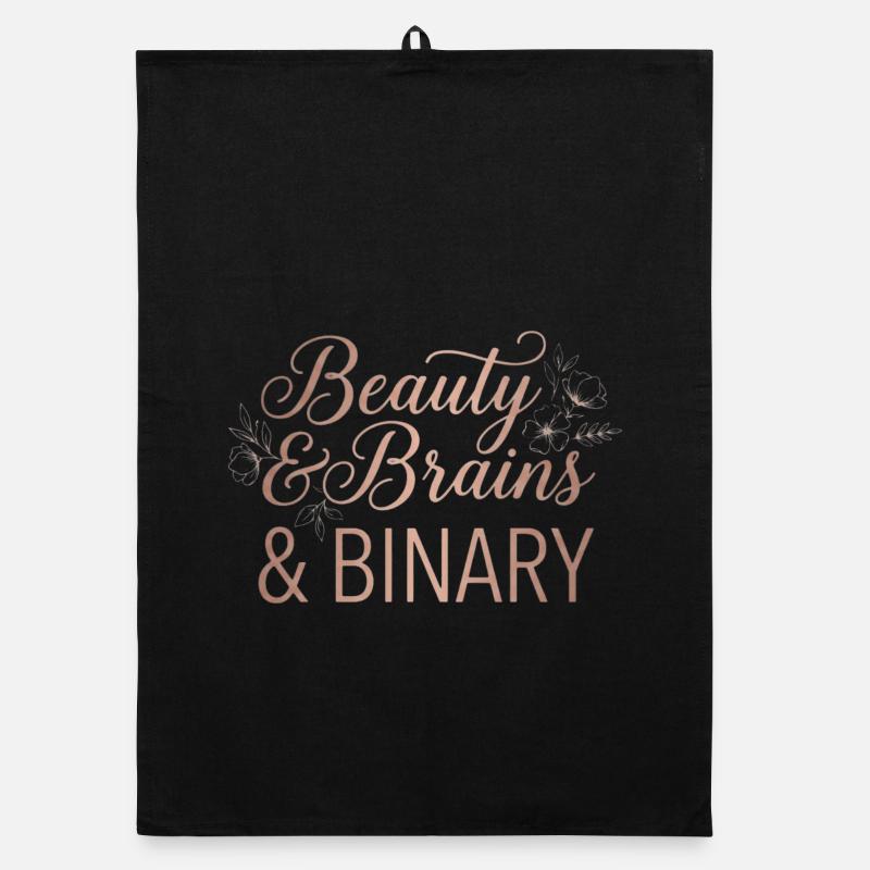 Beauty & Brains & Binary – Floral Tech Design Organic dish towel