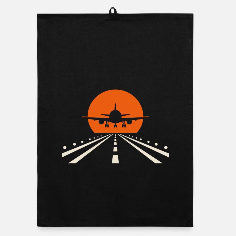 Airplane with Landing Pilot Vintage Gift Organic dish towel