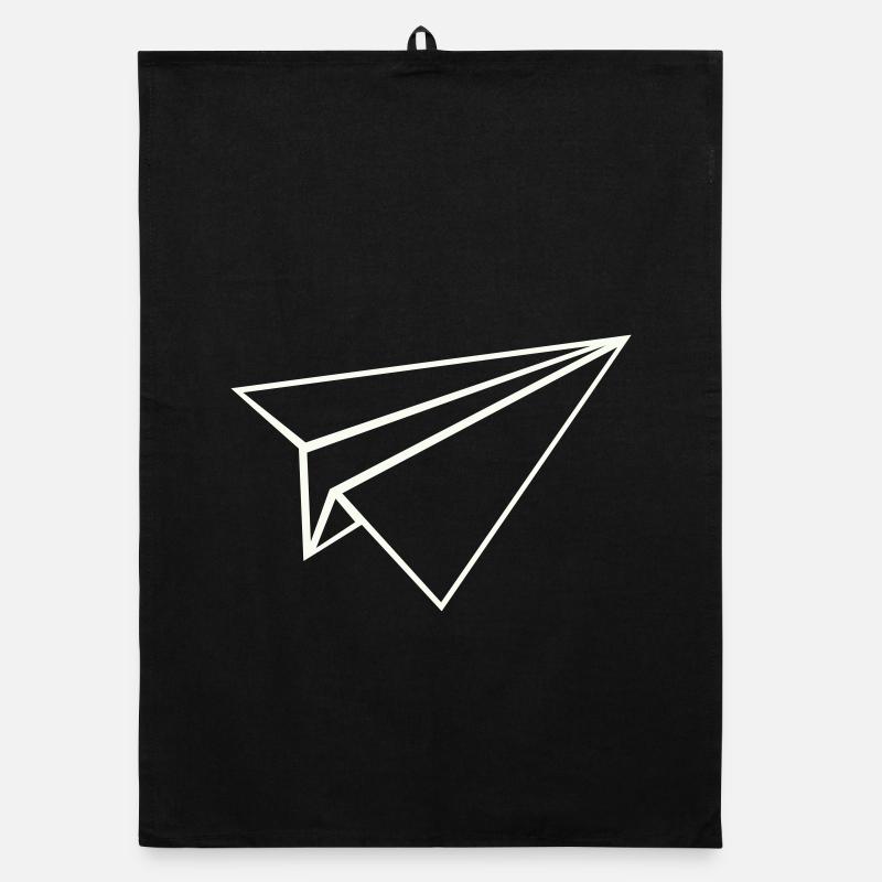 Paper Airplane Line Art Organic dish towel