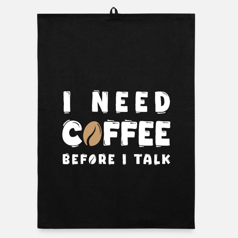 I Need Coffee Before I Talk Funny Coffee Lover Gif Organic dish towel