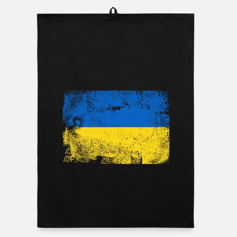 Palette de drapeaux ukrainiens brossés Torchon bio