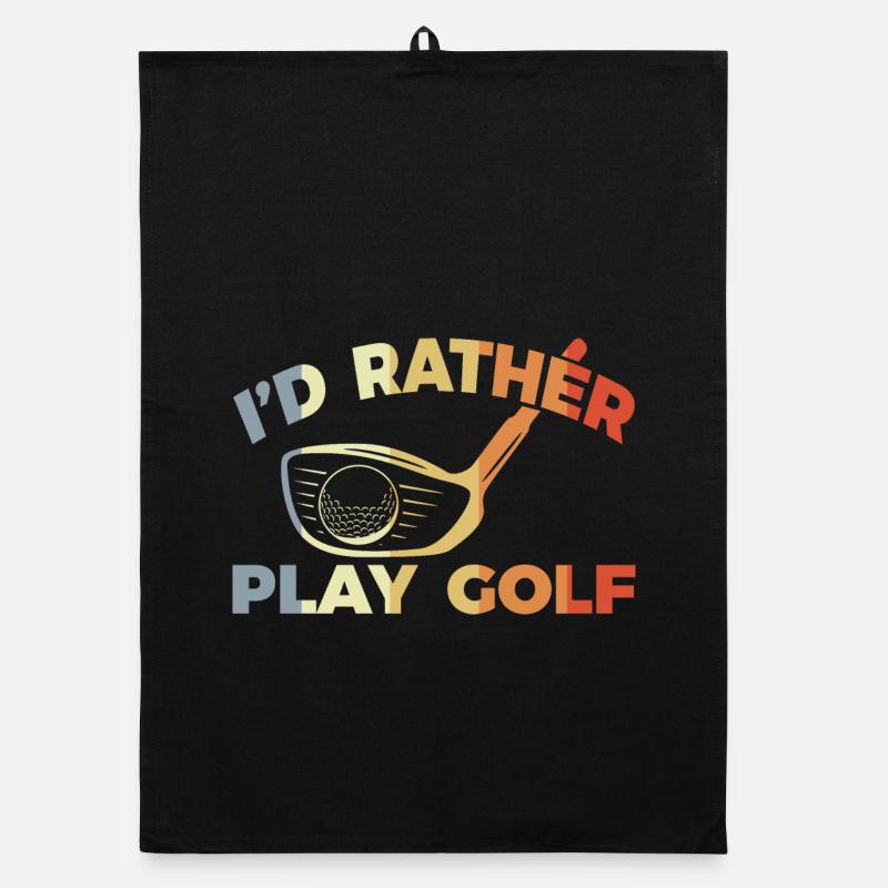 I would rather play golf Organic dish towel