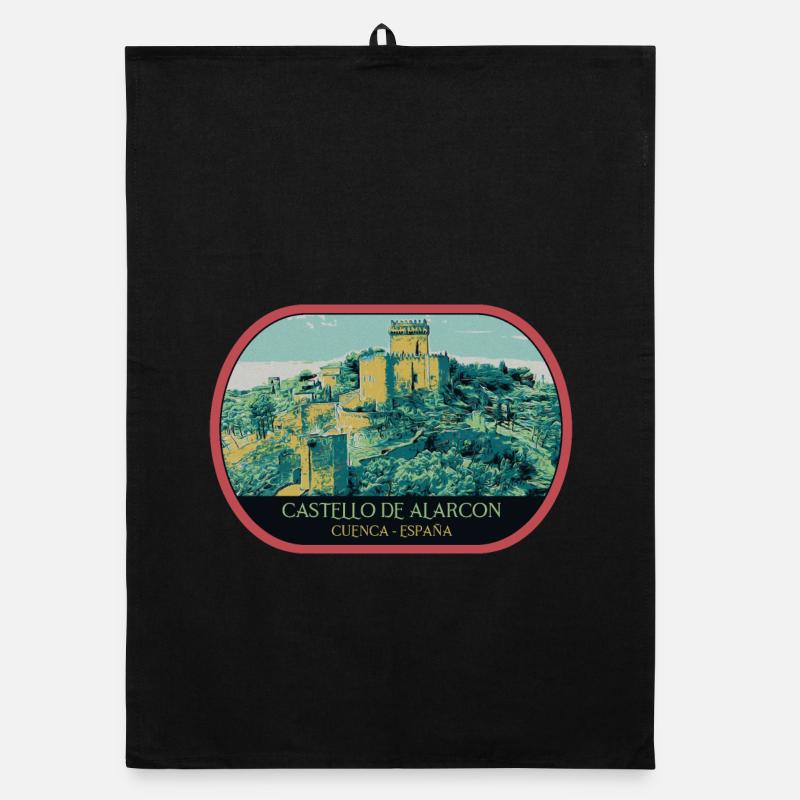 Schloss Alarcón: Spanisches Märchen Organic Geschirrtuch