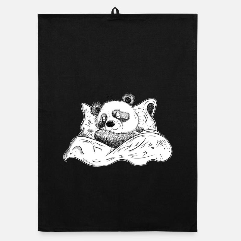 Panda Bär Schläft Und Träumt Gute Nacht Organic Geschirrtuch