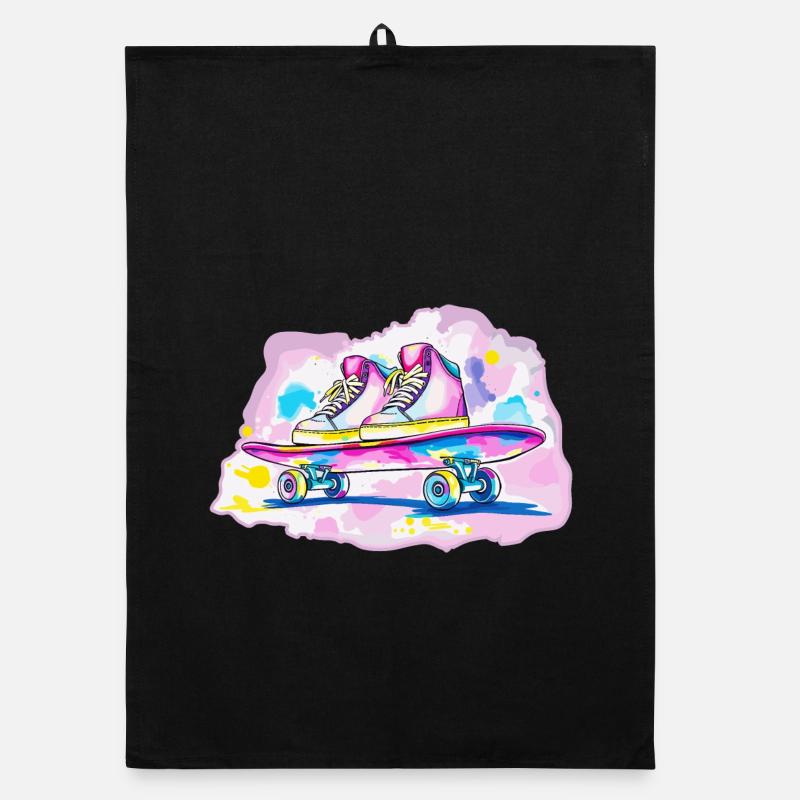 Planche à roulettes avec chaussures Torchon bio