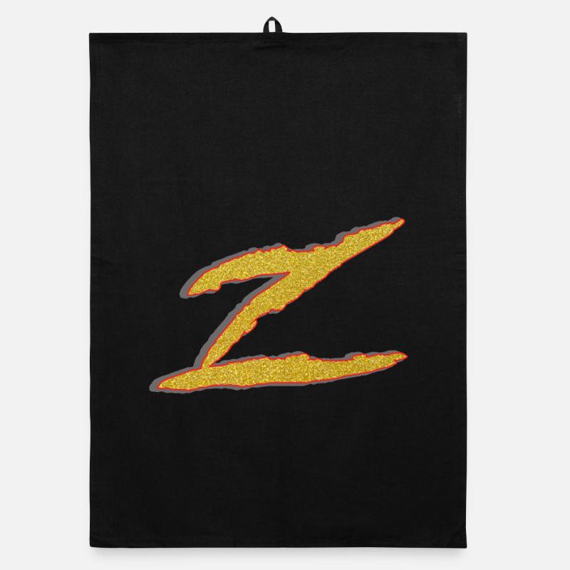 Lettre Z dorée Torchon bio