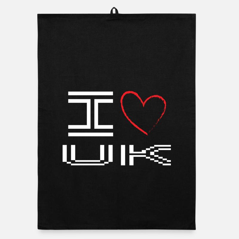 Verpixeltes Herz Liebe Design Organic Geschirrtuch
