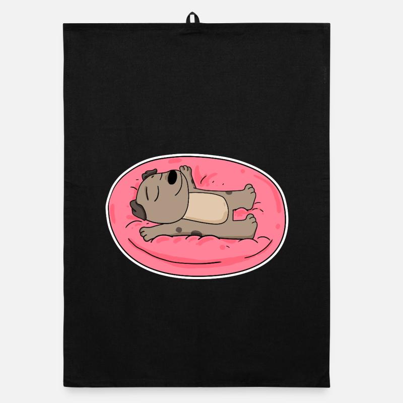 Chien mignon couché Torchon bio