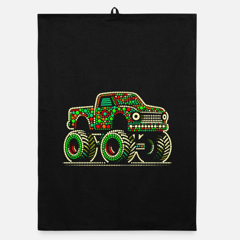 Fleckiges Hemd Beadwork Monster Truck Organic Geschirrtuch