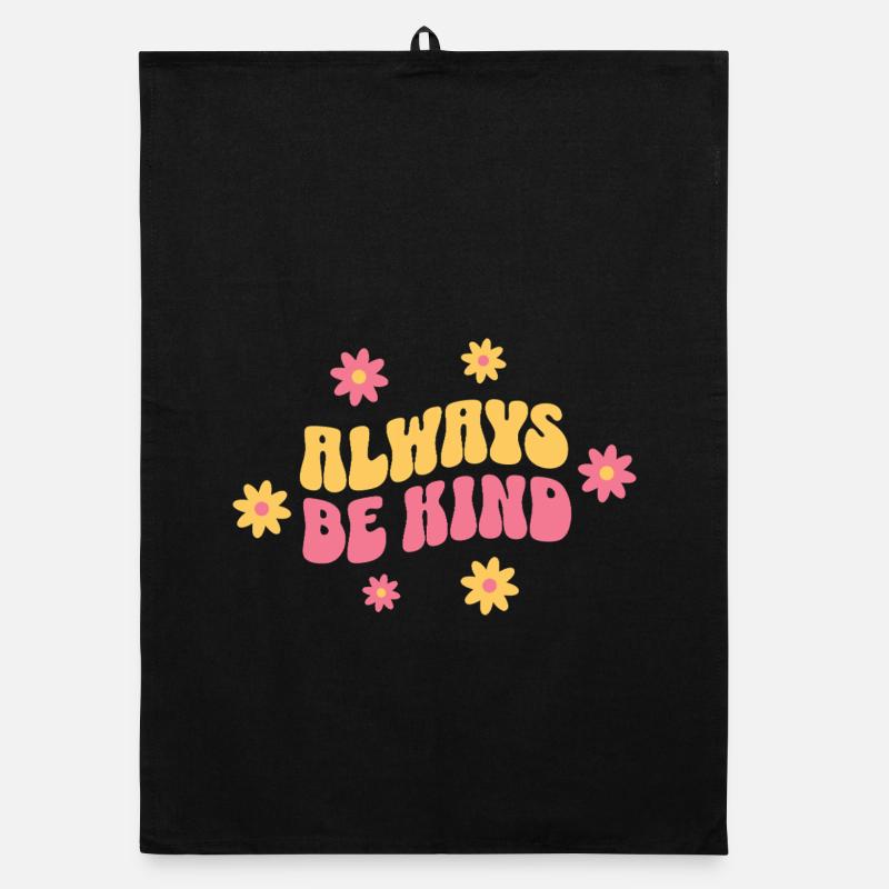 Always Be Kind – Vintage Gute Laune - Organic Geschirrtuch - Schwarz