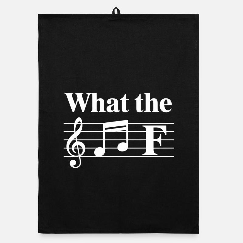 Lignes mélodiques sur portée - Torchon bio - noir