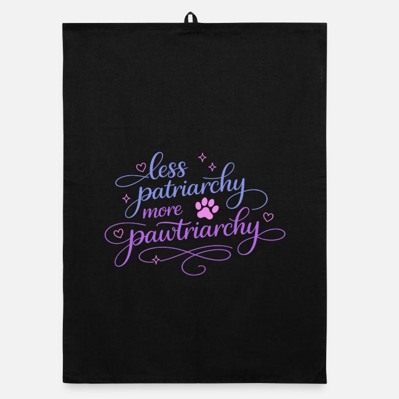 less patriarchy, more pawtriarchy - Organic Geschirrtuch - Schwarz