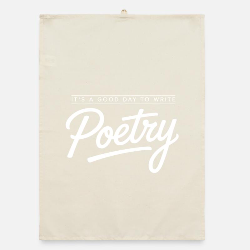 Poetry Script Monochrome Tee Organic dish towel