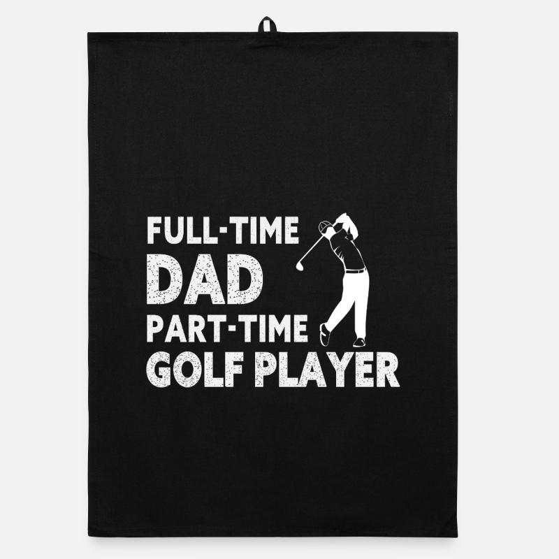 Vollzeitvater Teilzeit-Golfspieler – Geschenk - Organic Geschirrtuch - Schwarz