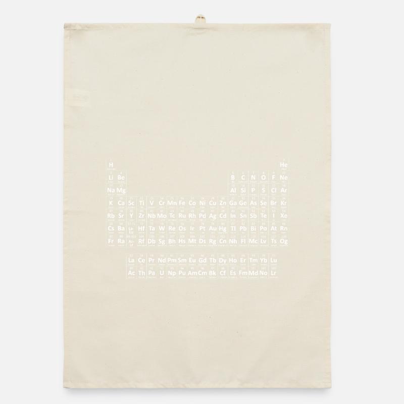 Periodic Table Chemistry Elements Smart Smart White Organic dish towel