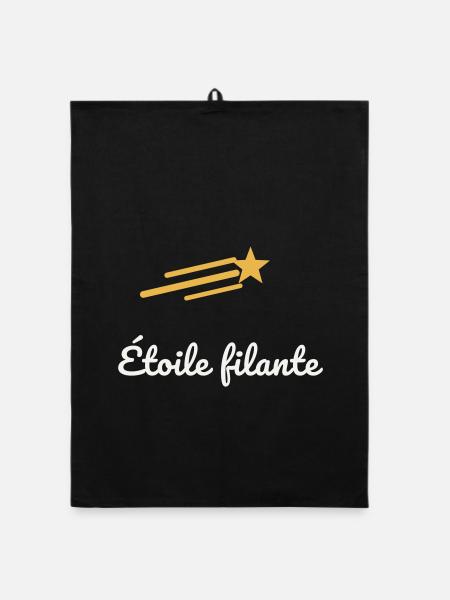 Étoile Filante Or Voeu Nuit Magie Rêve Chance - Organic Geschirrtuch - Schwarz - Vorne