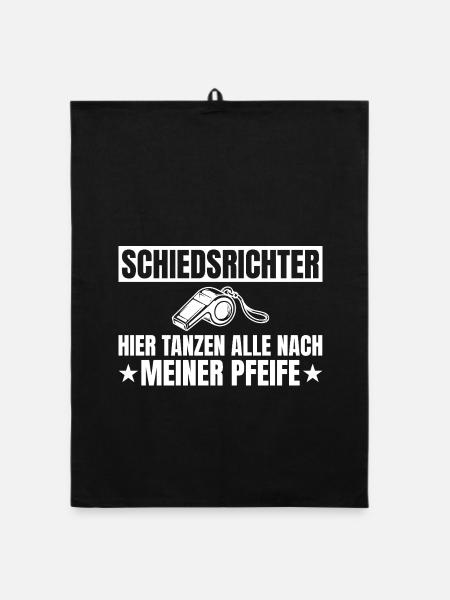 Schiedsrichter Alle tanzen nach meiner Pfeife - Organic Geschirrtuch - Schwarz - Vorne