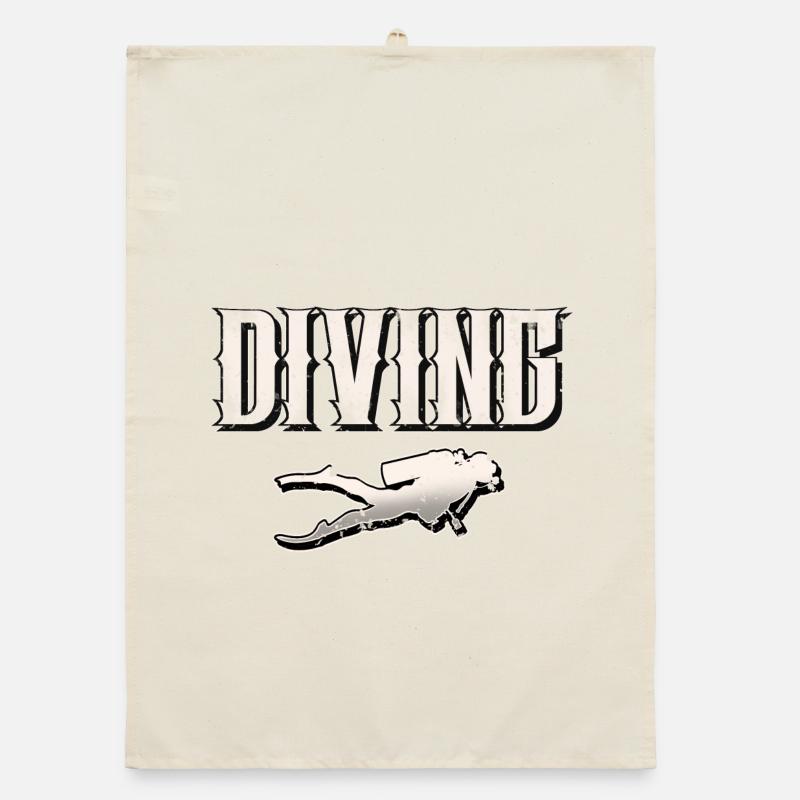 Diving Divers Organic dish towel