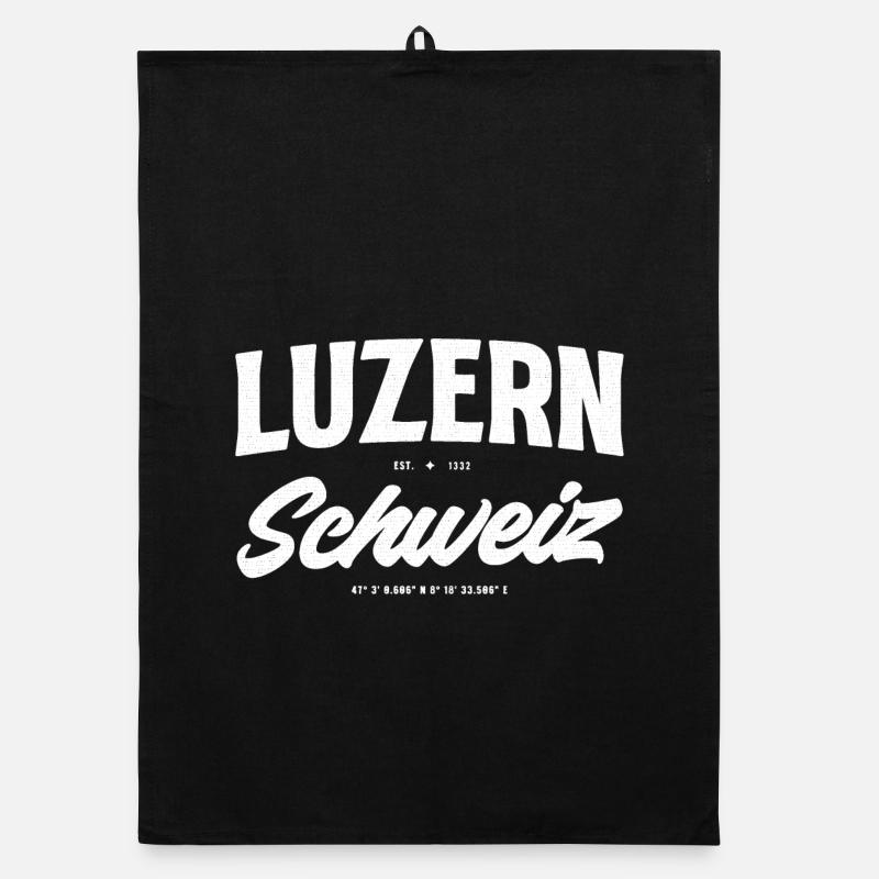 Logo vintage de Lucerne Suisse Torchon bio