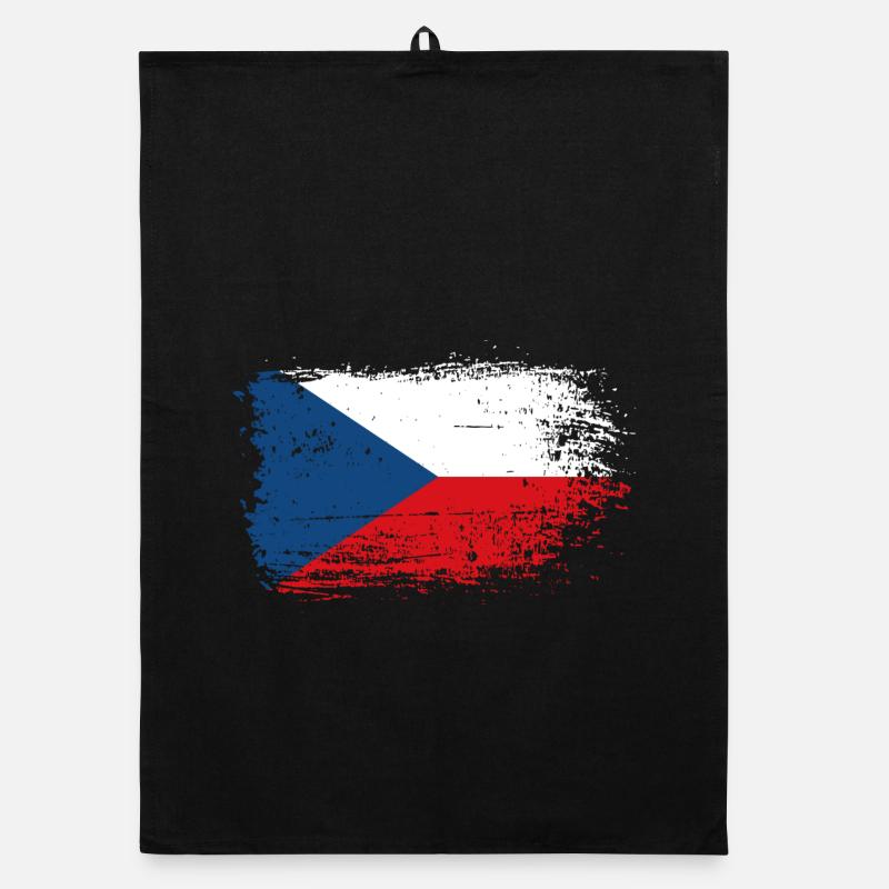 Drapeau tchèque Brush Splash Torchon bio