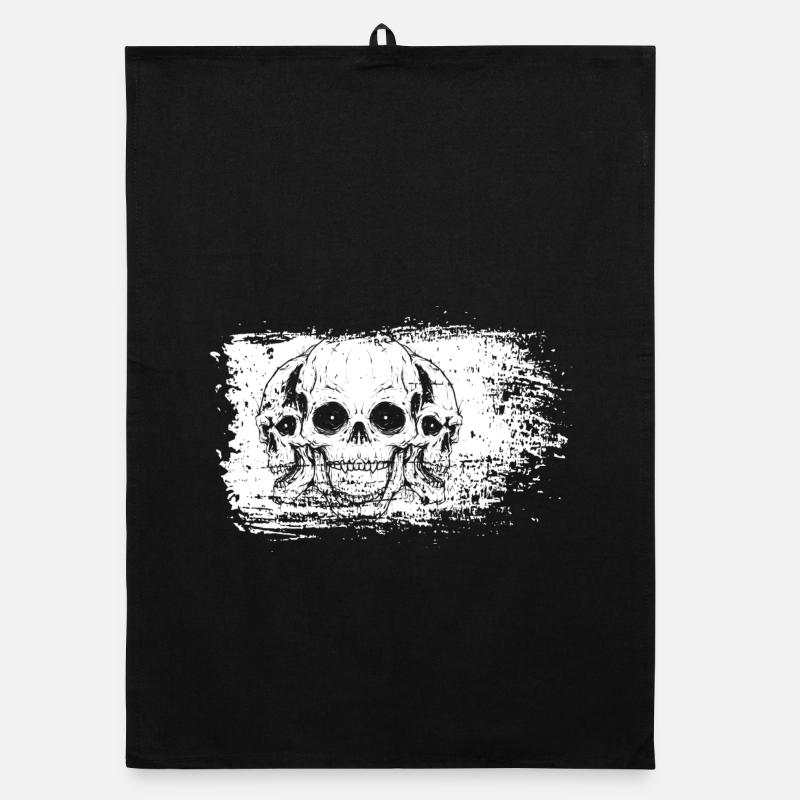 Bleached Frame Skulls Organic dish towel