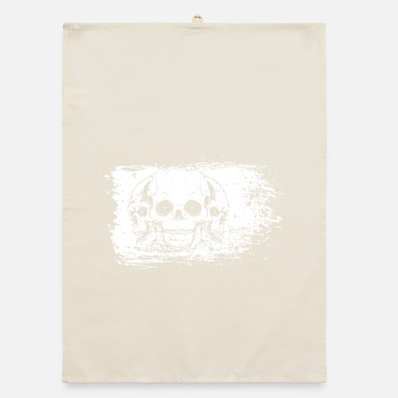 Bleached Frame Skulls Organic dish towel
