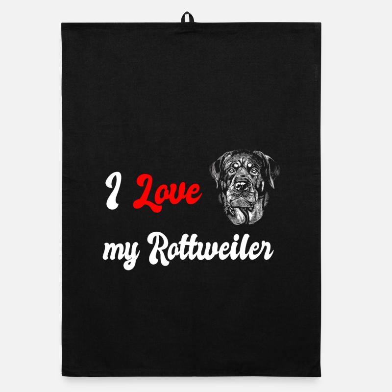 Ich liebe meinen Rottweiler Hunde Design Organic Geschirrtuch