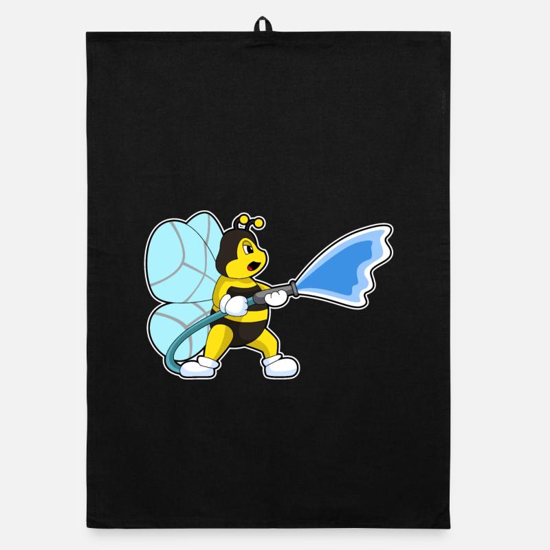 Bee Firefighter Fire Hose Fire Brigade Organic dish towel