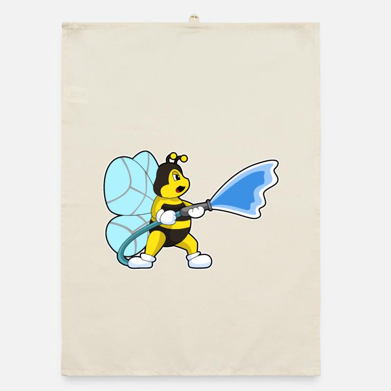 Bee Firefighter Fire Hose Fire Brigade Organic dish towel