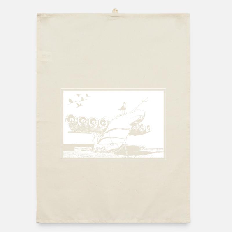 Airplane wreck Organic dish towel