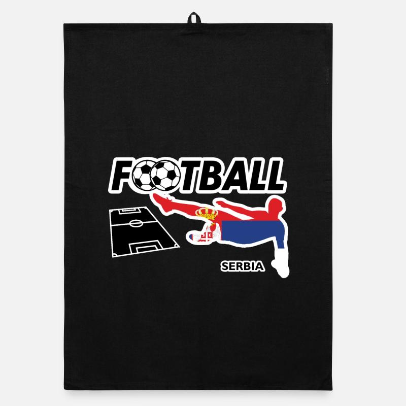 Fußball Fieber Serbien Organic Geschirrtuch