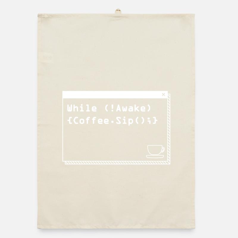 Programmers generate code from coffee Organic dish towel