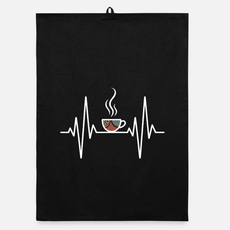 Kaffee Herzschlag Design Organic Geschirrtuch