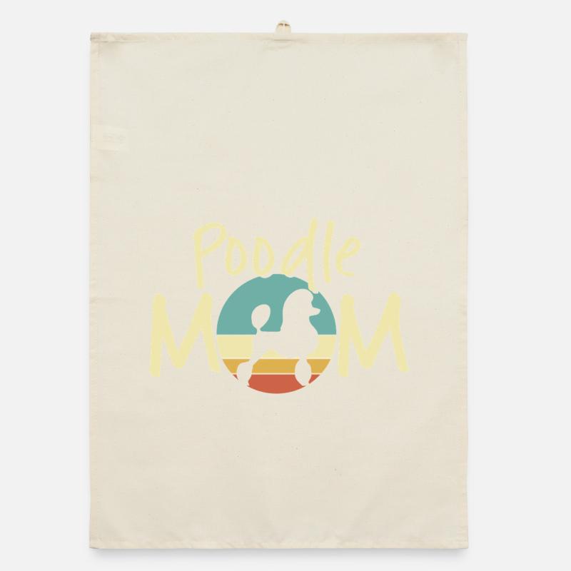 Moine caniche Rétro coucher de soleil Design Torchon bio