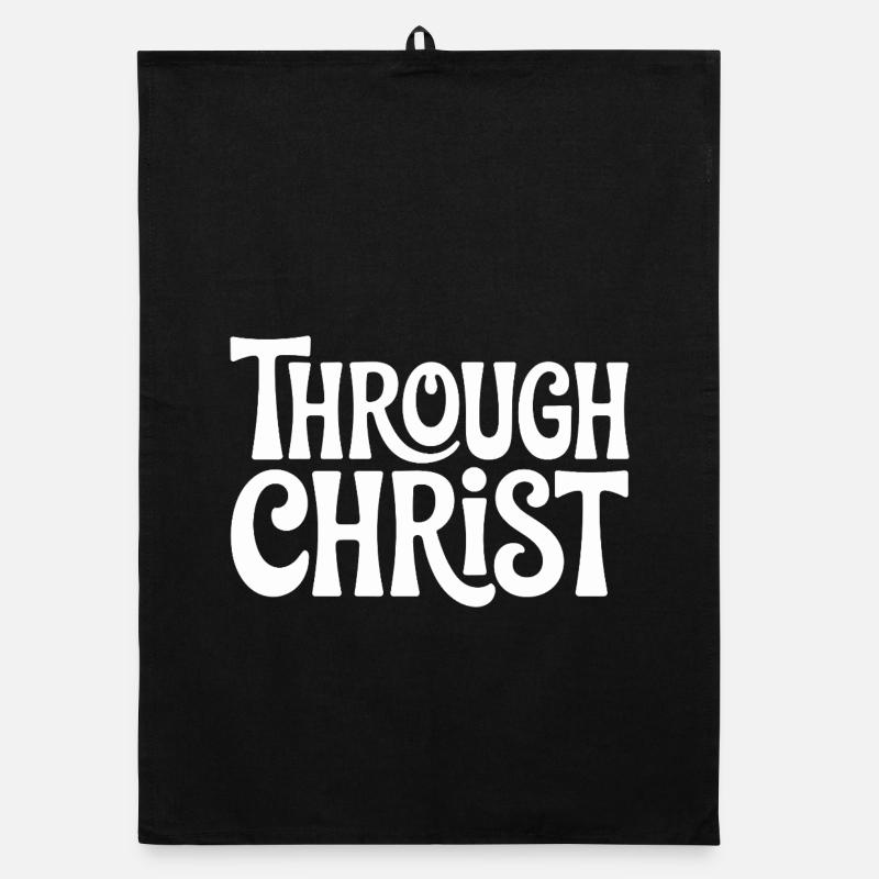 Trough Christ Jesus Christen Glaube Organic Geschirrtuch