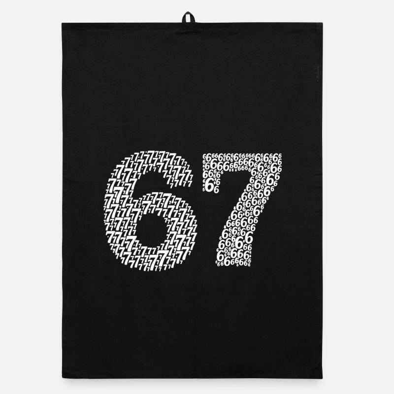 Sixty Seven meme - Organic Geschirrtuch - Schwarz