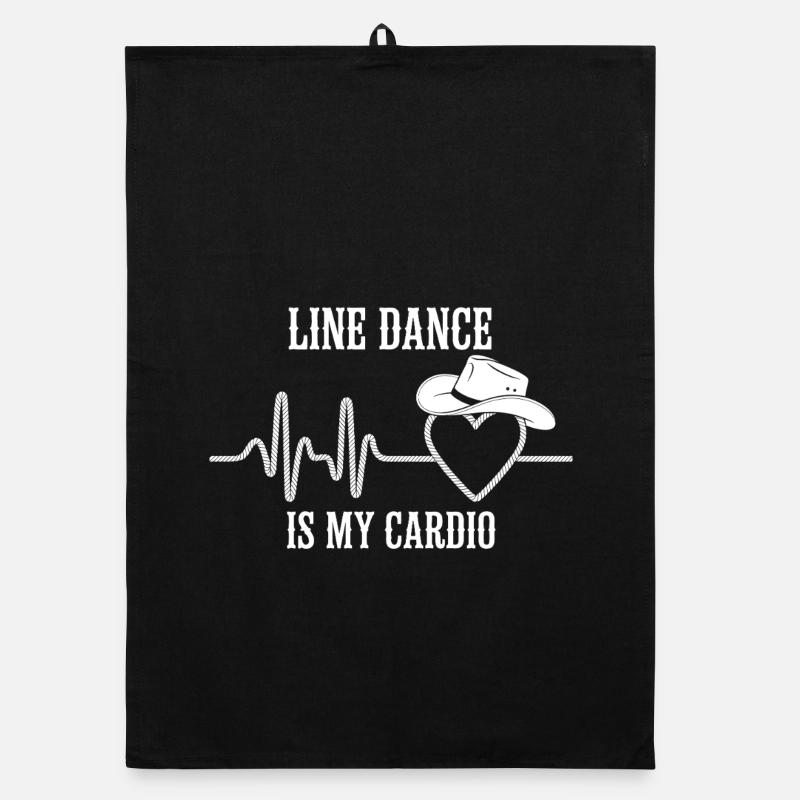 Line Dance Cardio Heart Logo Organic dish towel