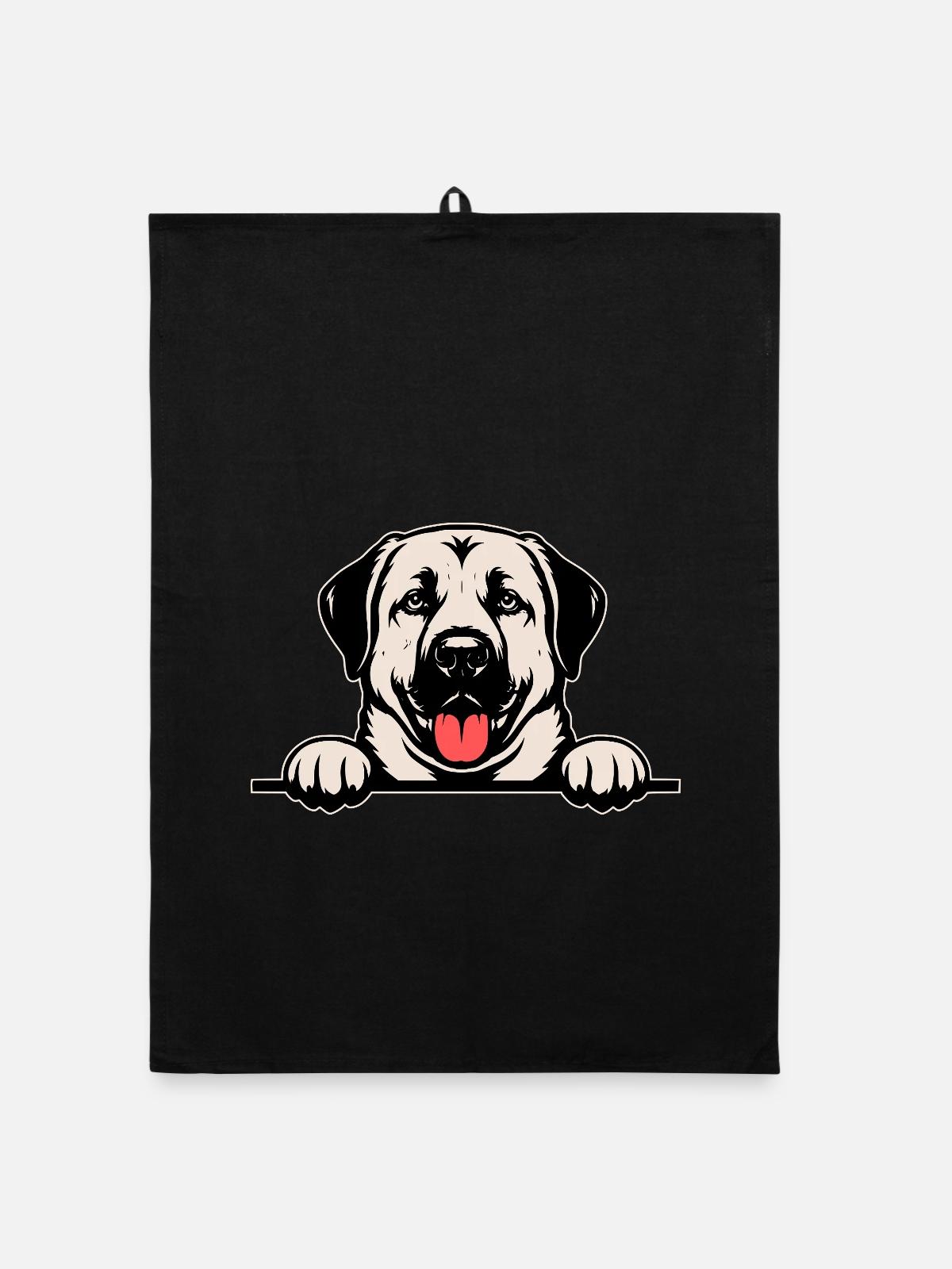 Kangal Namensschild farbig - Organic Geschirrtuch - Schwarz - Vorne