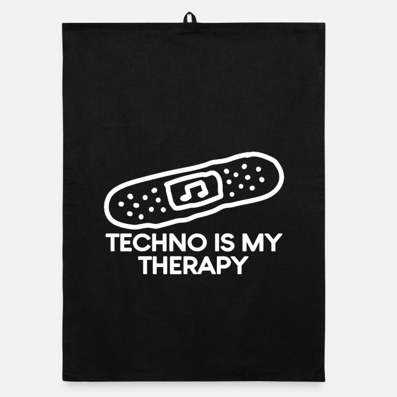 Techno is my Therapy Pflaster Organic Geschirrtuch