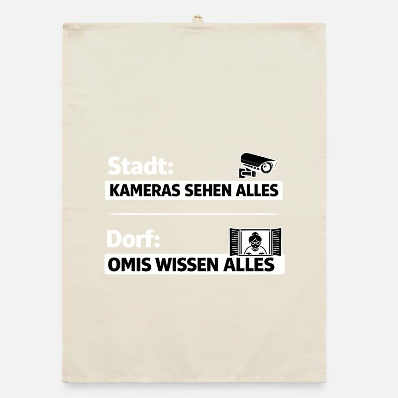 Dorf vs Stadt: Omas sehen alles Organic Geschirrtuch