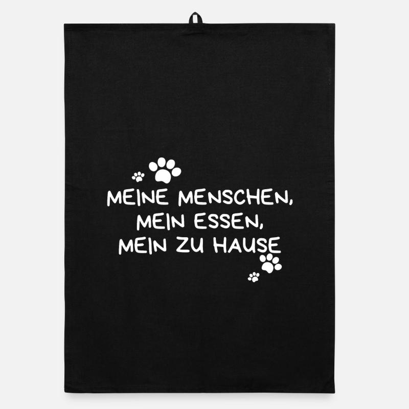 Haustier Witz - Organic Geschirrtuch - Schwarz