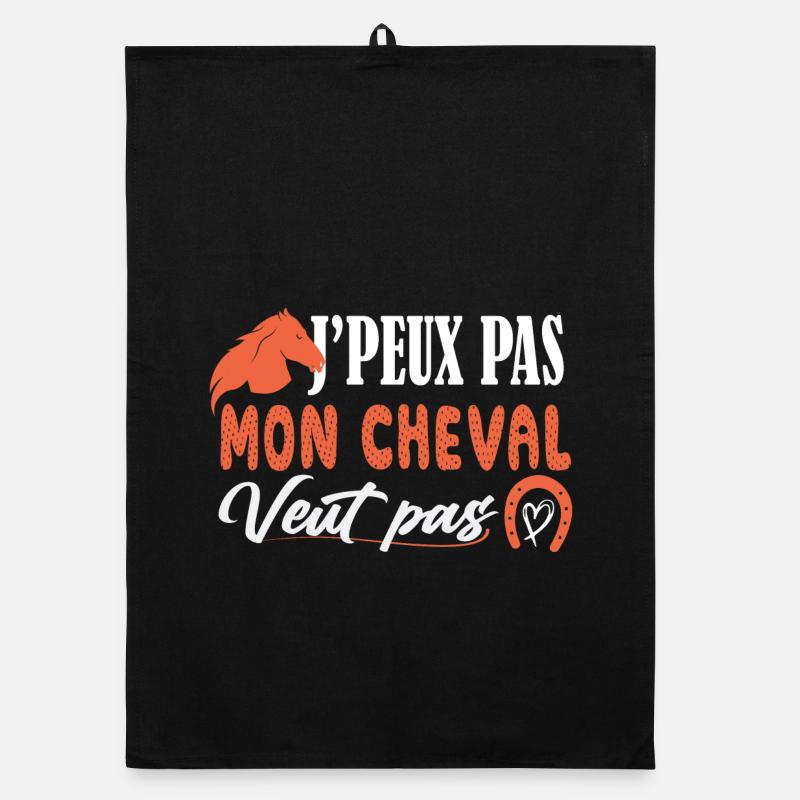 J'peux pas Mon cheval veut pas - poney - cavaliére Torchon bio