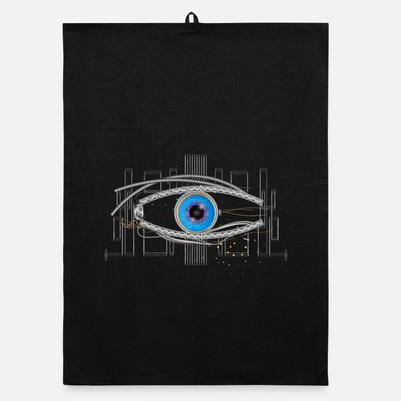 cooles blaues Cyborg oder Roboter Auge Organic Geschirrtuch