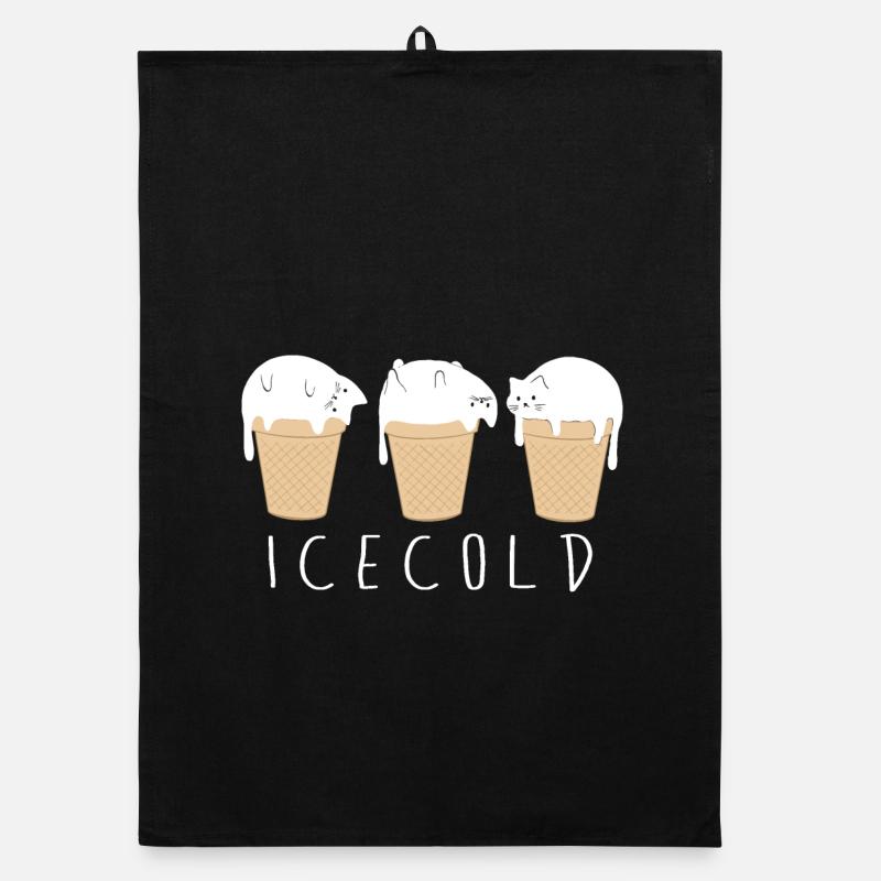Glace Glacée Chat Drôle de Chat Bébé Glace Torchon bio