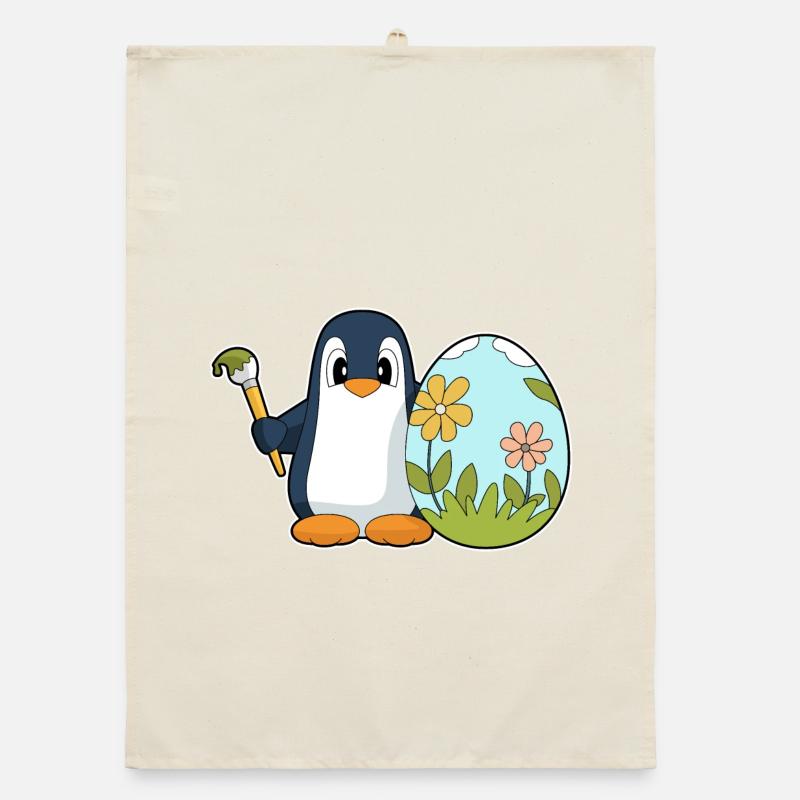 Penguin Easter Easter Egg Organic dish towel