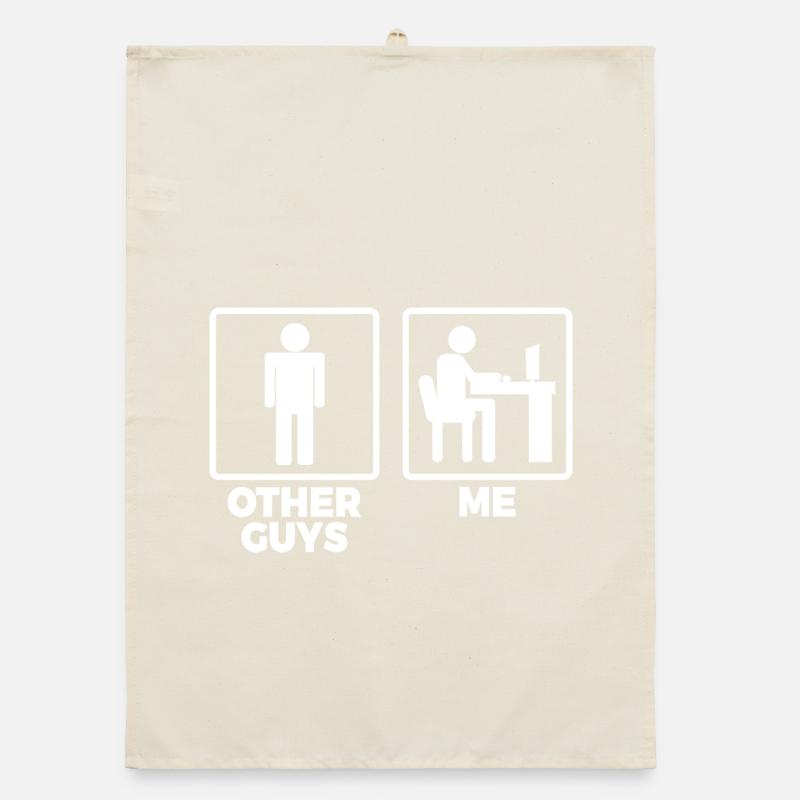 Software Engineer Stick Figures Organic dish towel