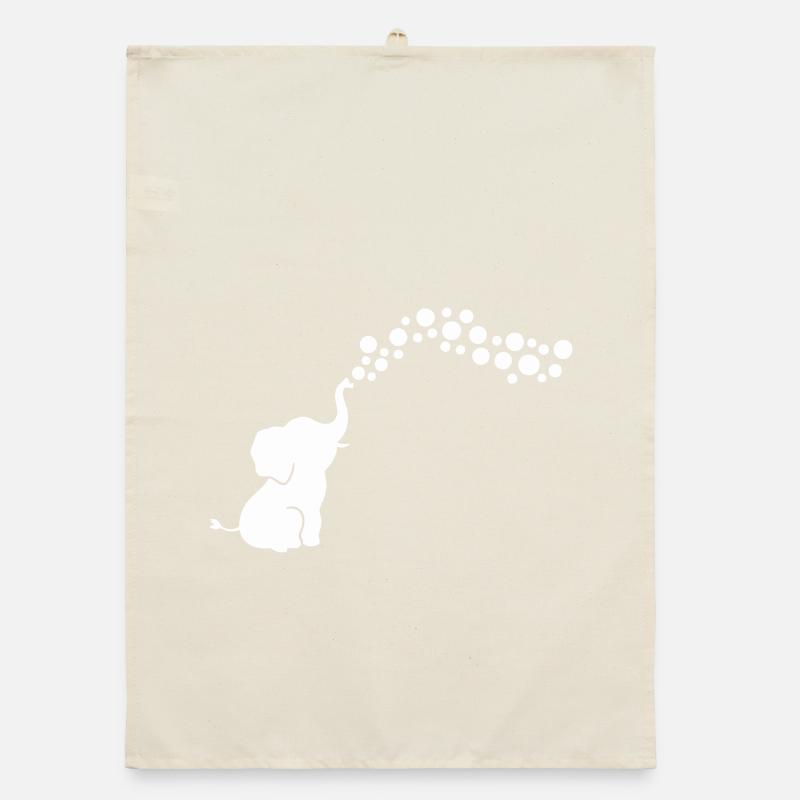 Playful Elephant Blowing Bubbles Organic dish towel