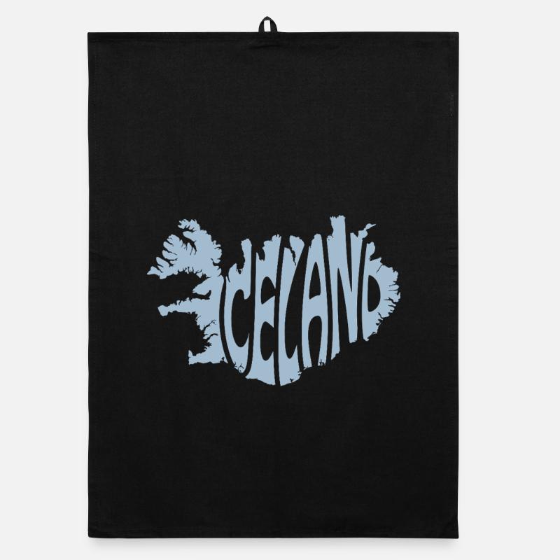 Iceland Typography Design Organic dish towel