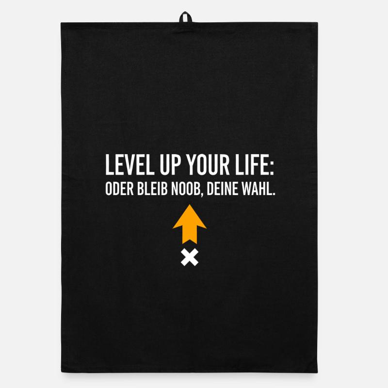 Level Up Your Life oder bleib Noob, Deine Wahl Organic Geschirrtuch