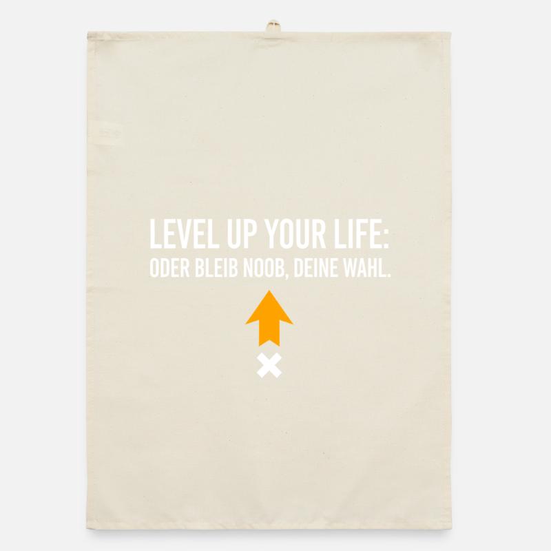 Level Up Your Life oder bleib Noob, Deine Wahl Organic Geschirrtuch
